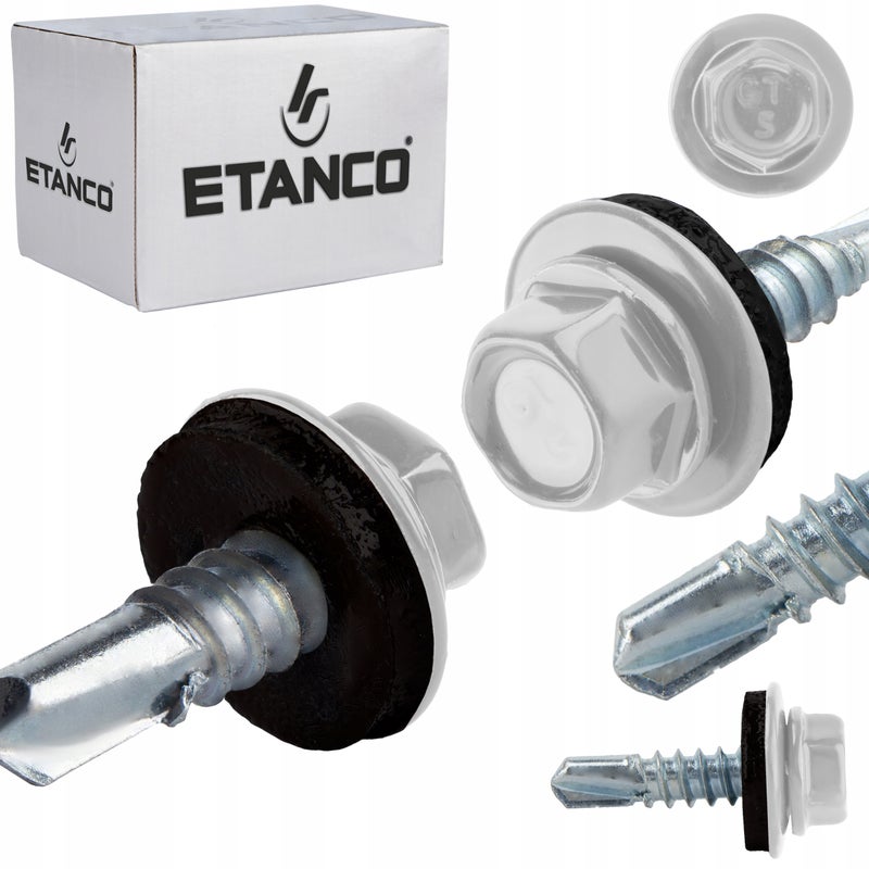 Wkręty samowiercące do stali, metalu ETANCO GT5 5,5x25mm RAL 9010 250 szt.