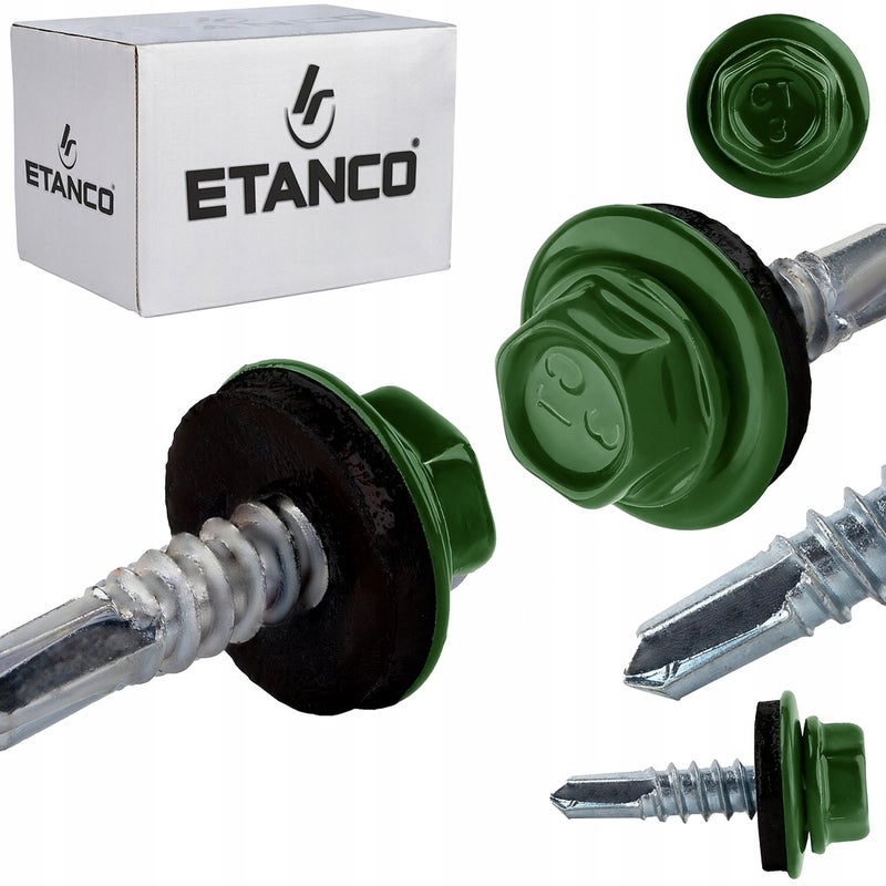 Wkręty samowiercące do stali, metalu ETANCO GT5 5,5x25mm RAL 6011 250 szt.
