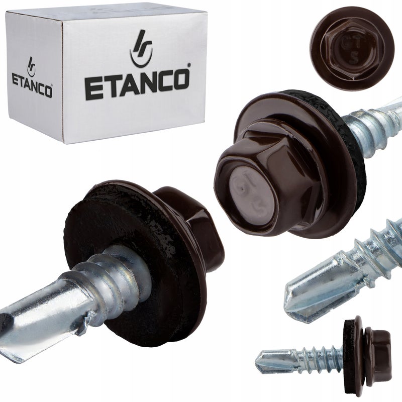 Wkręty samowiercące do stali, metalu ETANCO GT5 5,5x25mm RAL 8017 250 szt.