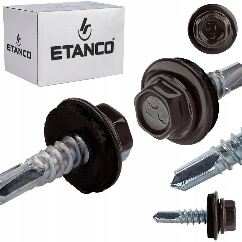 Wkręty samowiercące do stali, metalu ETANCO GT5 5,5x25mm RAL 8019 250 szt.
