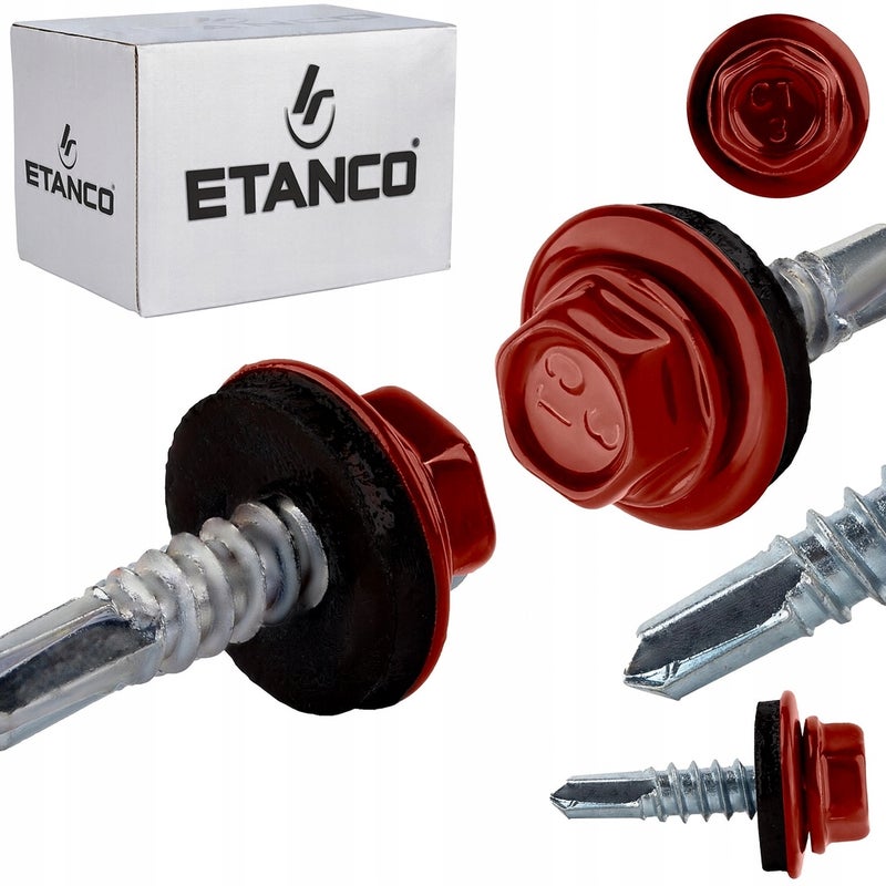 Wkręty samowiercące do stali, metalu ETANCO GT5 5,5x25mm RAL 3005 250 szt.