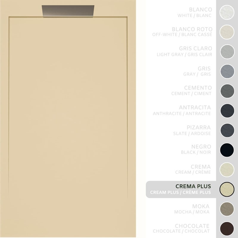SOULHOME Brodzik prysznicowy– Żywica– Gel Coat– Gładka/Kamienna tekstura – Antypoślizgowy – intensywnie kremowy- 120x90- Niski 3cm– Elegancki