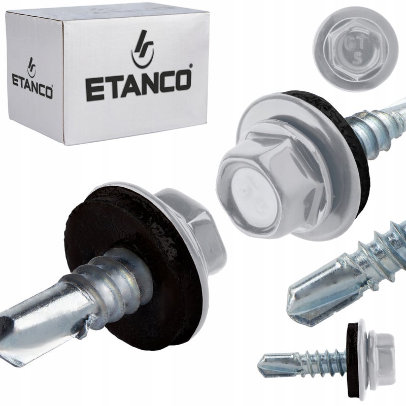 Wkręty samowiercące do stali, metalu ETANCO GT5 5,5x25mm RAL 9006 250 szt.