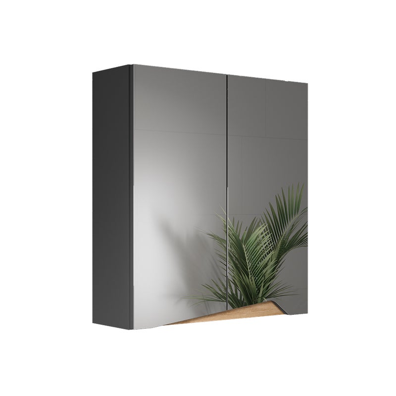 Vicco Szafka z lustrem w łazience Marelle, Antracyt/Artisan, 60 x 67 cm z półką o regulowanej wysokości