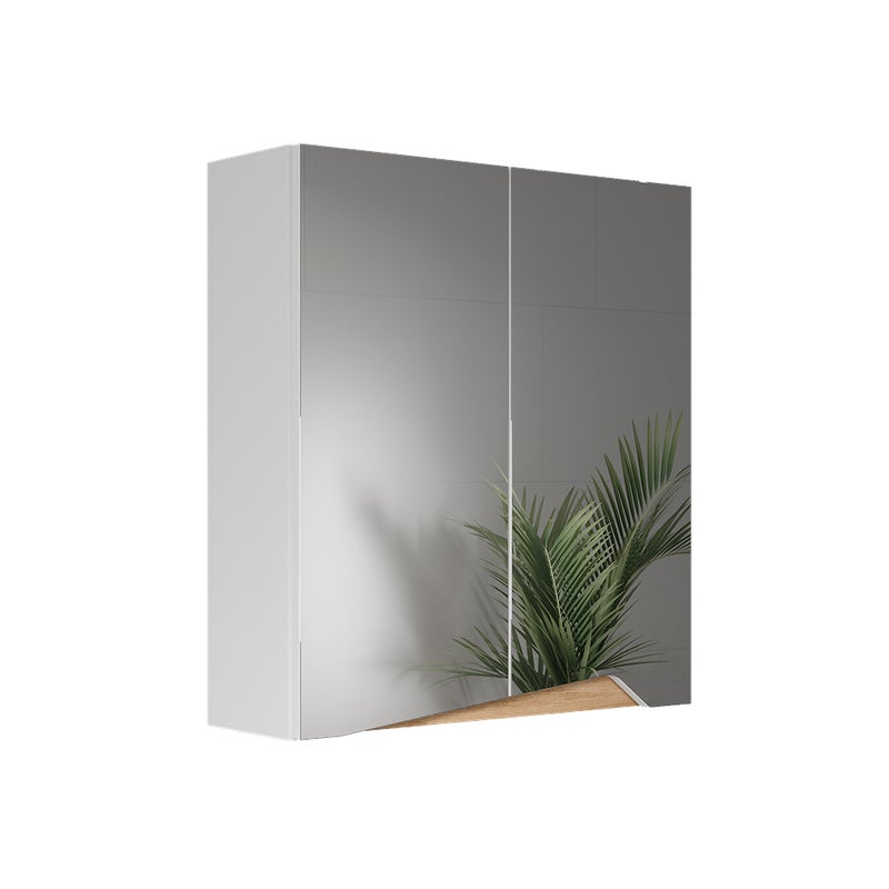 Vicco Szafka z lustrem w łazience Marelle, Biały/Artystyczny, 60 x 67 cm z półką o regulowanej wysokości