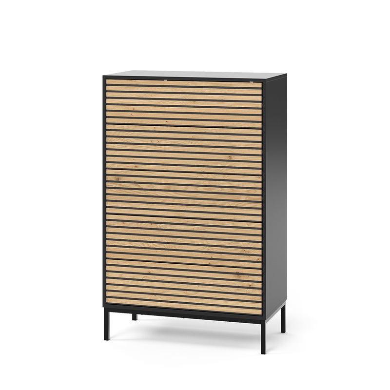 Vicco Komoda Eliza, Złoty dąb power/antracyt, 76 x 120 cm z 5 szufladami