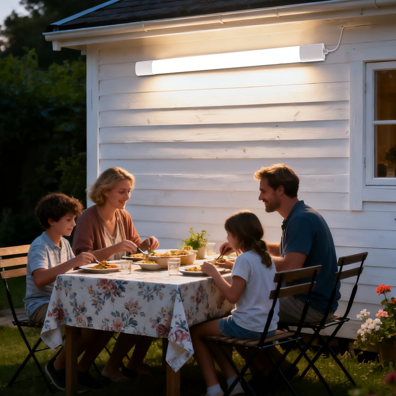 LOVHAUS 2 PCS Lampa LED Garażowa 60CM, Oświetlenie Zewnętrzne 20W 2200LM, Rura LED 4000K IP65 Wodoodporna do Ogrodu i Tarasu