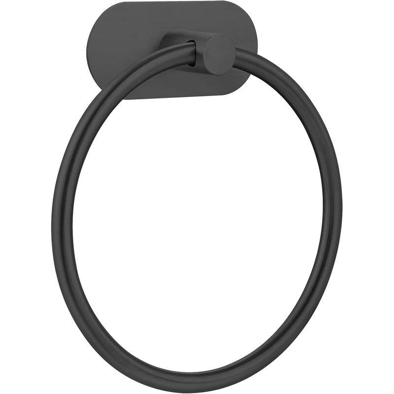 Samoprzylepny wieszak na ręczniki, mocna przyczepność, nie wymaga wiercenia, stal nierdzewna, nowoczesny organizer łazienkowy, matowa czerń