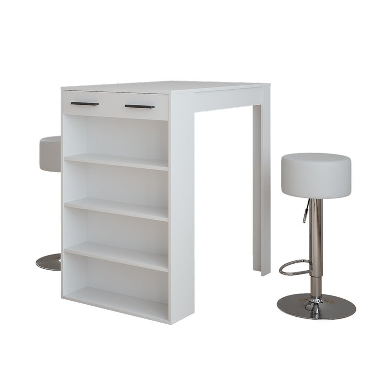 Vicco Zestaw stolików barowych Repose, Biały, 67 x 100 cm z 2 stołkami barowymi