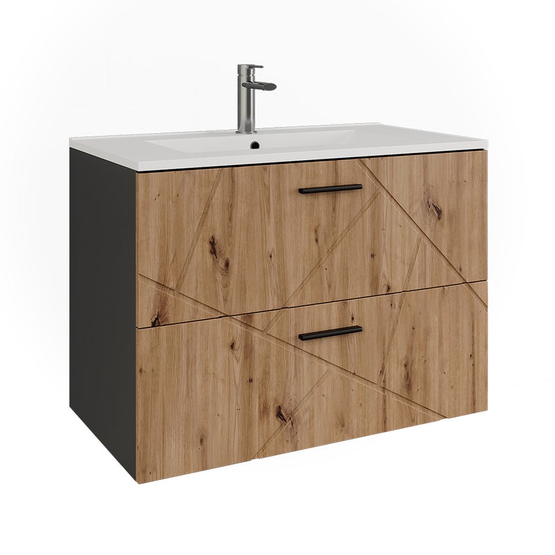 Vicco Zestaw mebli łazienkowych Irma, Antracyt/Artisan, 2 części