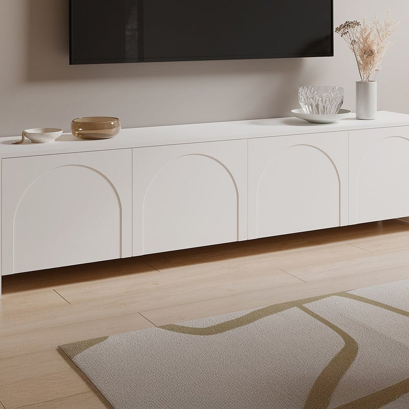 Szafka RTV z 4 drzwiami - Biały - NALYRA od Maison Céphy