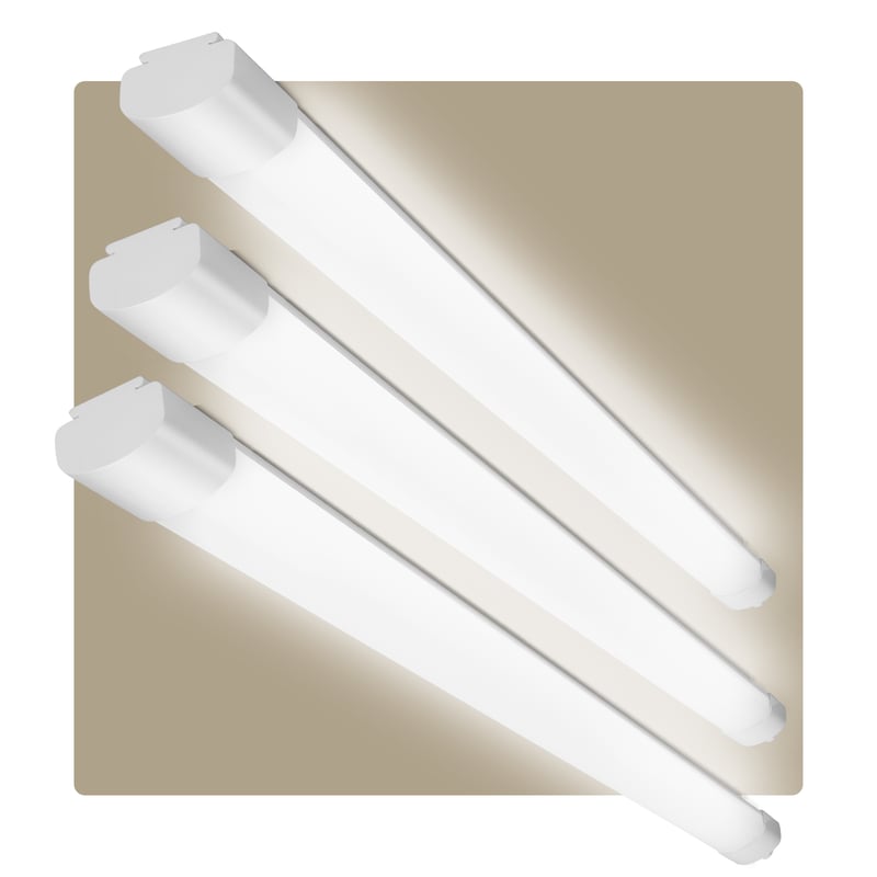 LOVHAUS Zestaw 3 Sufitowych Lamp LED do Łazienki 60CM, 2200LM, Podłączane Oświetlenie Rurowe LED Biały Neutralny IP65 do Warsztatu, Magazynu, Garażu