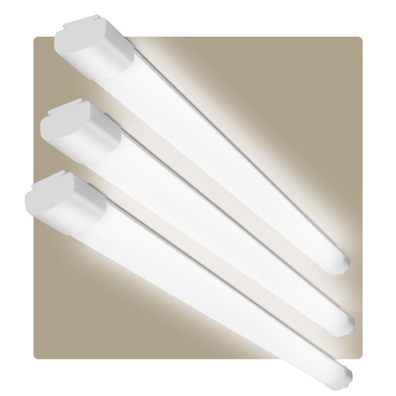 LOVHAUS Zestaw 3 Sufitowych Lamp LED do Łazienki 150CM, 4950LM, Podłączane Oświetlenie Rurowe LED Biały Neutralny IP65 do Warsztatu, Magazynu, Garażu