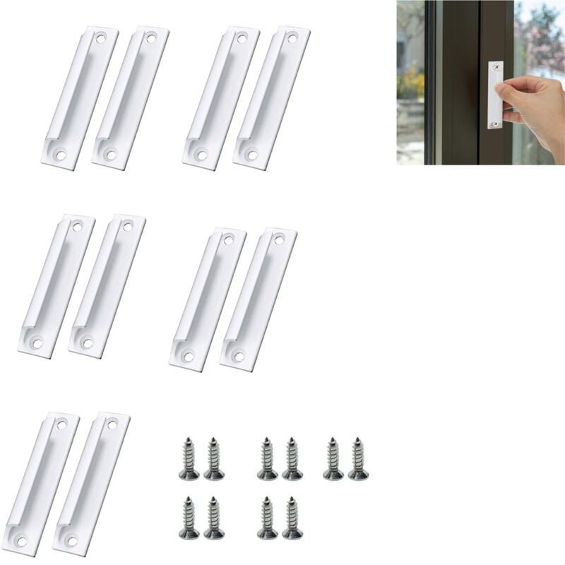 sztuki biały uchwyt do drzwi przesuwnych, uchwyt meblowy ze stopu aluminium, uchwyt okienny ze śrubami