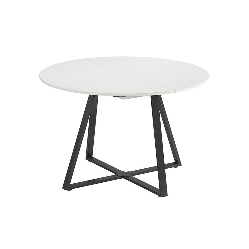 Vicco Stół jadalny Loyd, Biały/czarny, 120 x 120 cm rozszerzalny