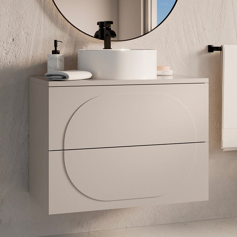 Szafka łazienkowa wisząca - Beżowa - 80 cm - VUTOMA