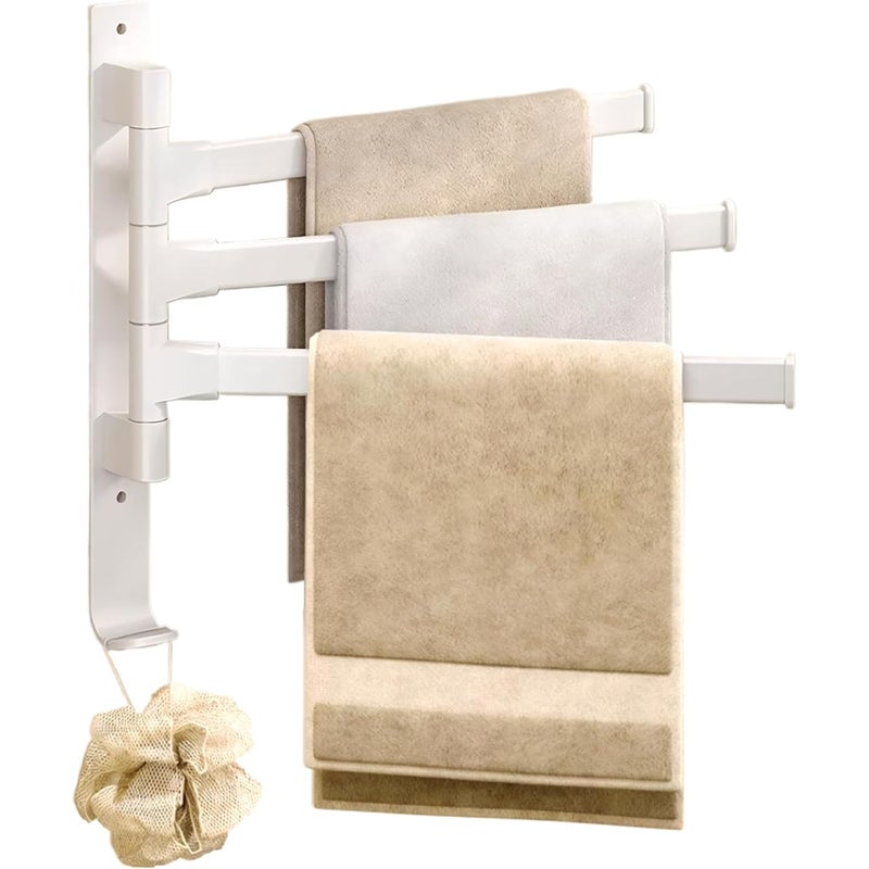 Wieszak na ręczniki bez wiercenia - 33 cm - Wieszak na ręczniki do przyklejenia lub wywiercenia - Nadaje się do łazienki i kuchni - Obrotowa konstruk