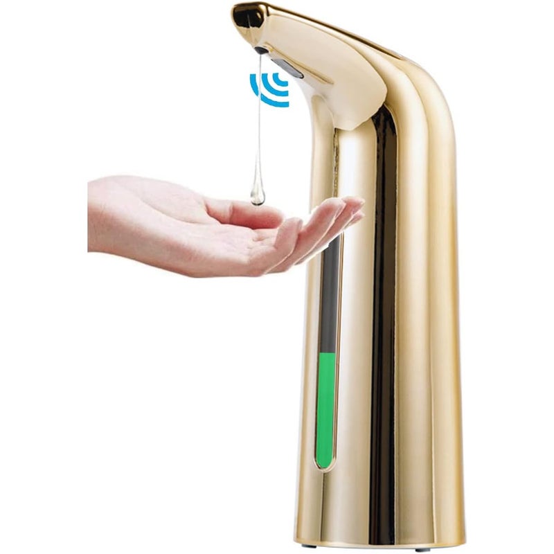 Automatyczny dozownik mydła do kuchni i łazienki, czujnik podczerwieni, wodoodporny, 400 ml/14 uncji, pozłacany