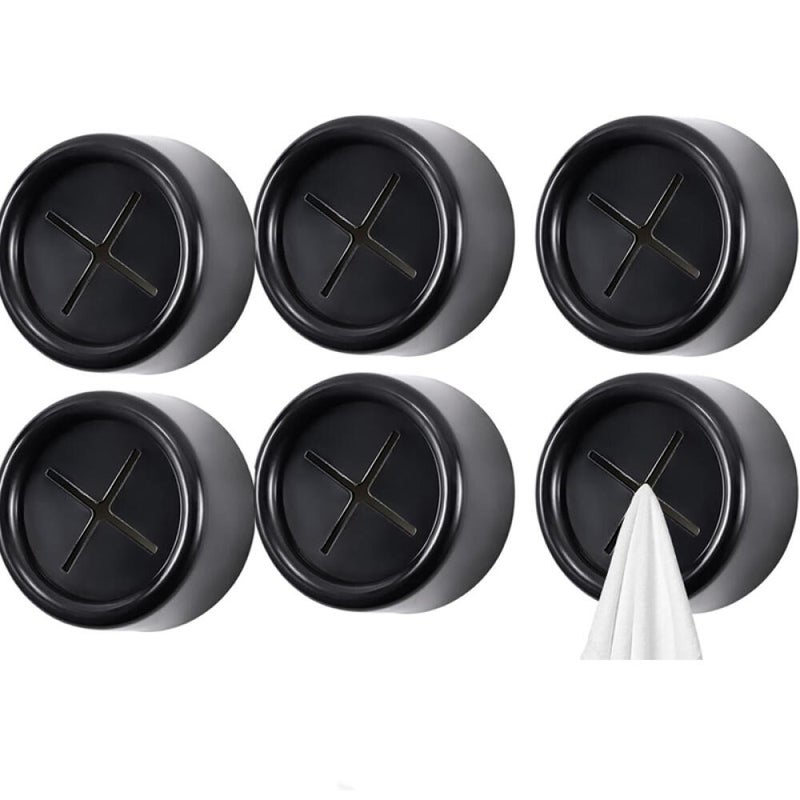 Uniwersalny wieszak na ręczniki łazienkowe z haczykami wtykowymi – Praktyczne przechowywanie w łazience i kuchni, czarny