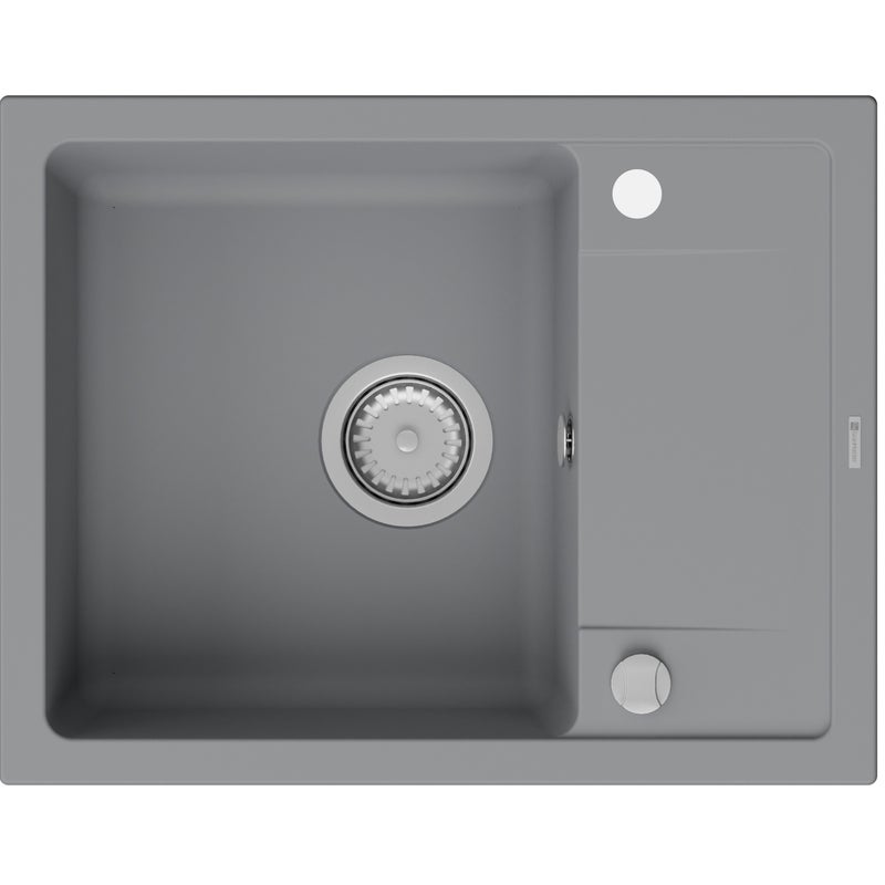 Zestaw zlewozmywak granitowy GranMaster, Smart 670 x 440x 16,4mm 1 komoworwy z ociekaczem, syfonem Tytan 1szt.