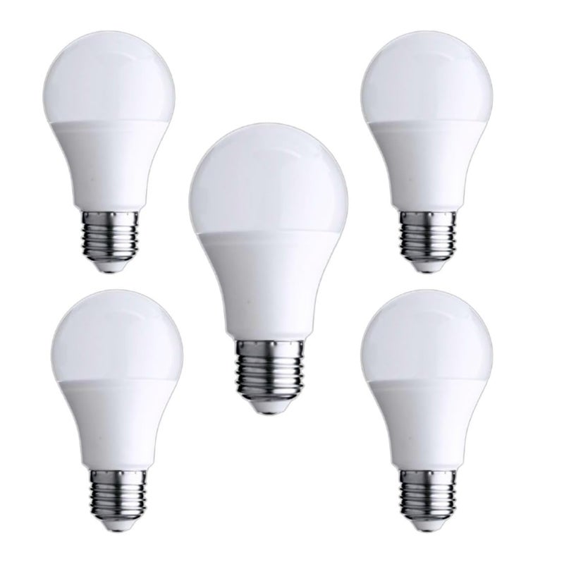 Zestaw 5 żarówek LED E27, ciepły biały 3000K A60, 10W