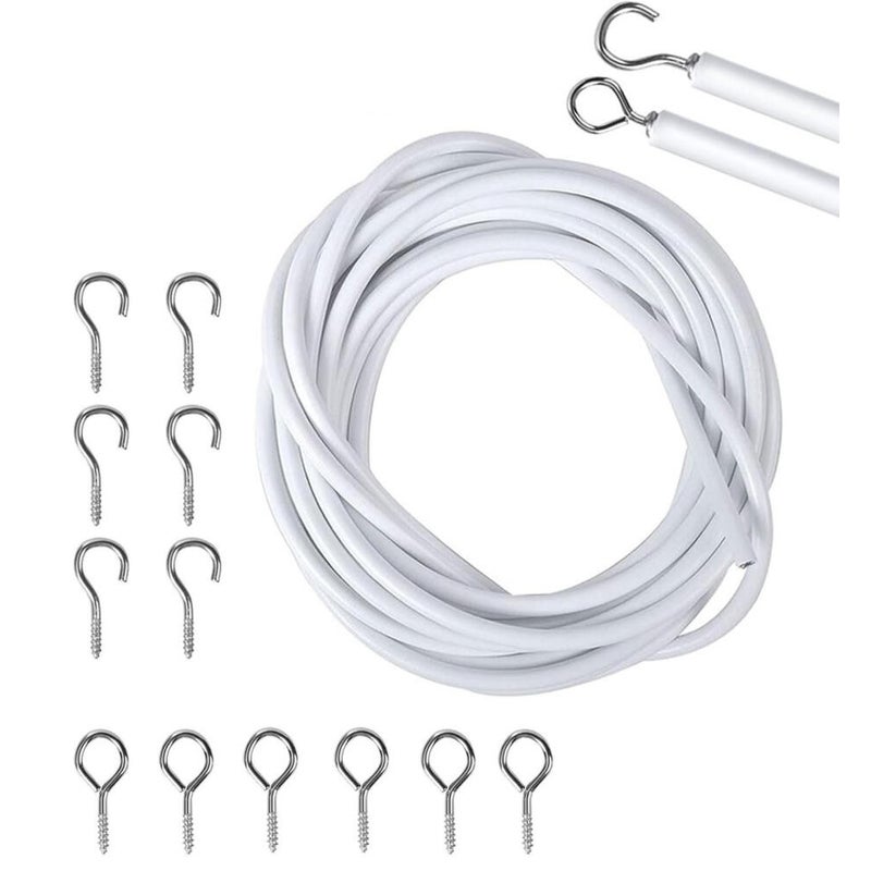 Hak do zasłon 5M, zasłona do przyczepy kempingowej, biały sznur do zasłon, zestawy sznurów do zasłon, drążek do zasłon prysznicowych