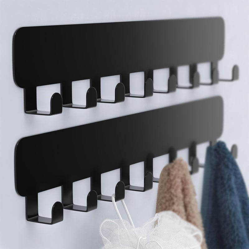 Taśma klejąca do wieszaków ściennych, 8 haczyków - wieszak na ręczniki łazienkowe i kuchenne - wieszak na ubrania, nie wymaga wiercenia