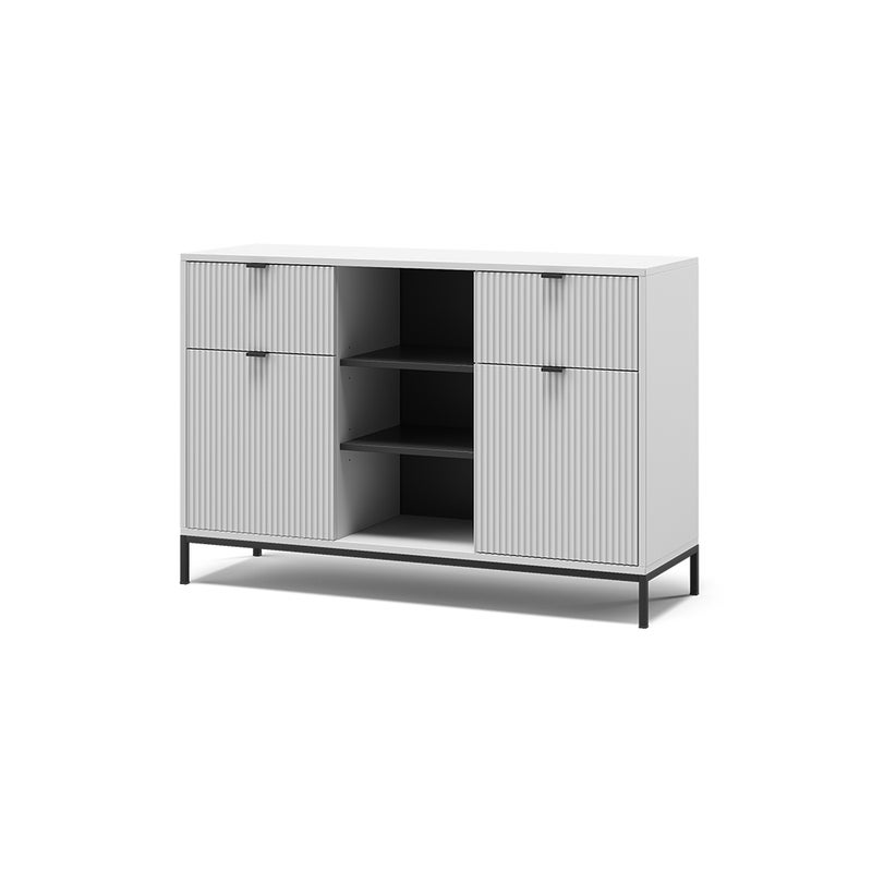 Vicco Kredens Eliza, Biały, 120 x 81.2 cm z 2 szufladami i 2 drzwiami