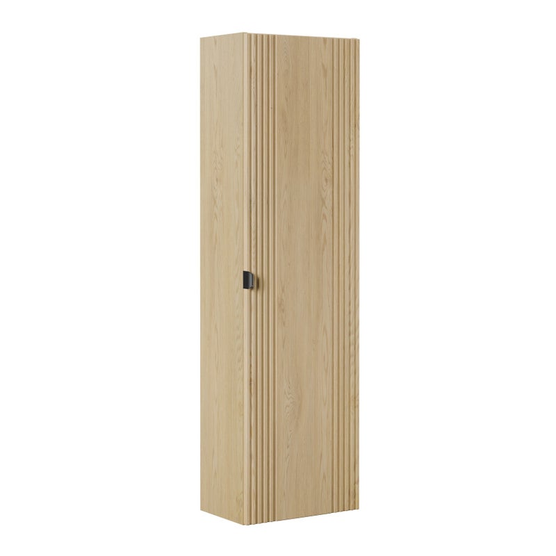 Słupek łazienkowy OVALIA 140 cm dąb Cremona ryflowany front wiszący MDF