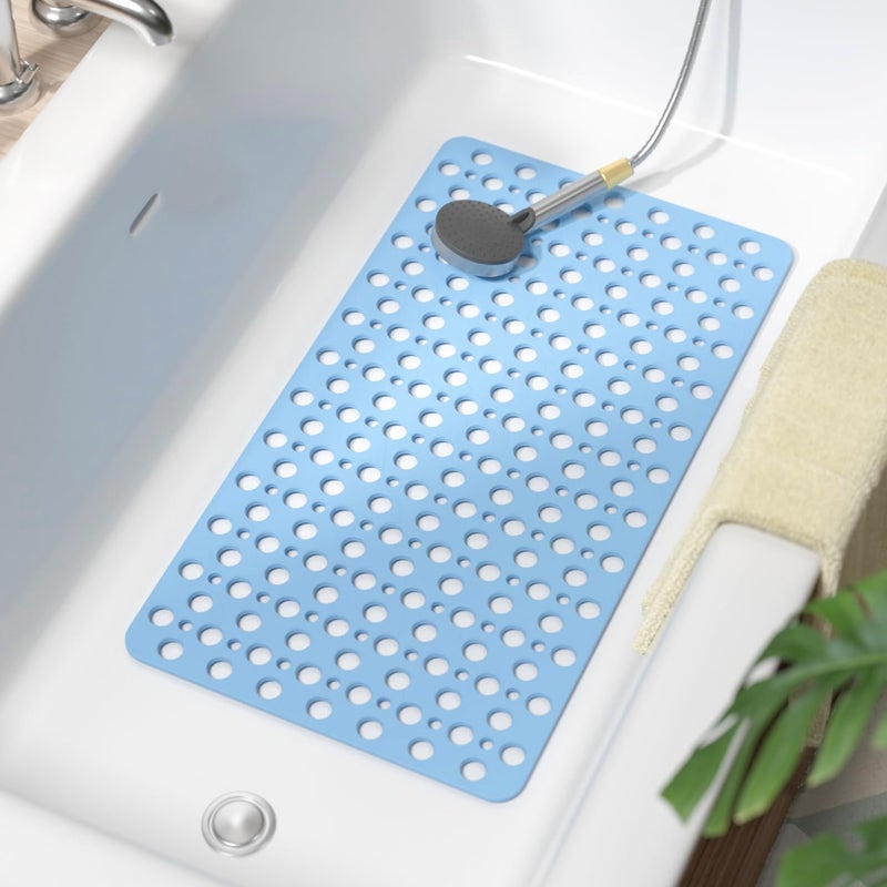 Mata antypoślizgowa do łazienki, antypleśniowa, TPE, antypoślizgowa mata prysznicowa, antybakteryjna, z przyssawką i otworami odpływowymi, idealna do