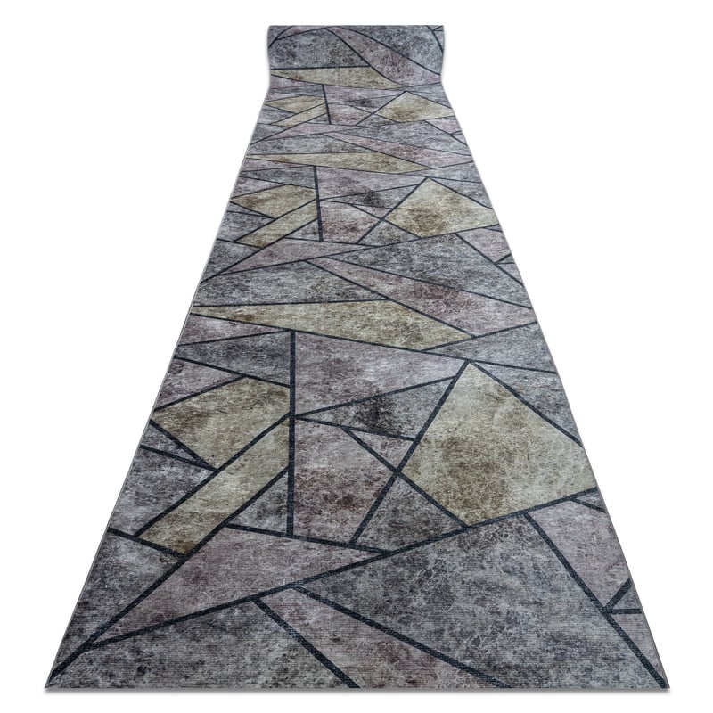 CHODNIK podgumowany DO PRANIA LOTUS MOSAIC 22010 Mozaika szary 120cm 120x860 cm