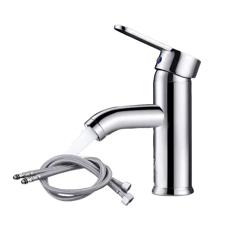 Bateria mieszaczowa do wody ciepłej i zimnej, bateria umywalkowa jednouchwytowa (kolor: krótka galwanizacja)