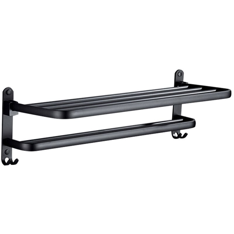 Wieszak na ręczniki łazienkowe, wieszak ścienny, wolnostojący, czarny, 40 cm