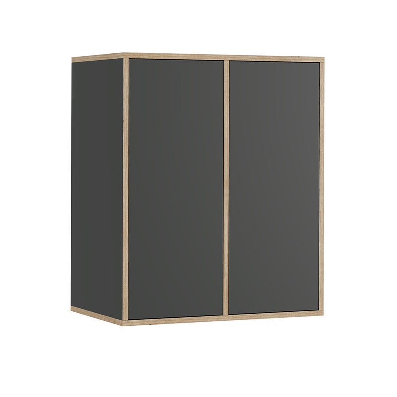 Vicco Półka ścienna Tetrix, Antracyt, 63 x 75 cm z 2 drzwiami