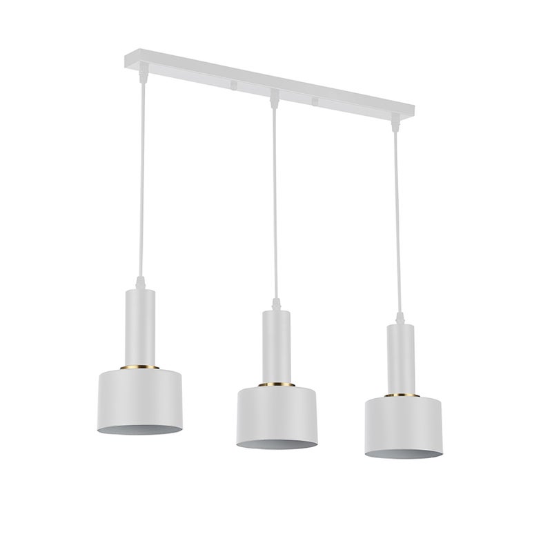 Lampa wisząca Tema 3-punktowa E27 120 cm IP20 stal aluminium biała MasterLED
