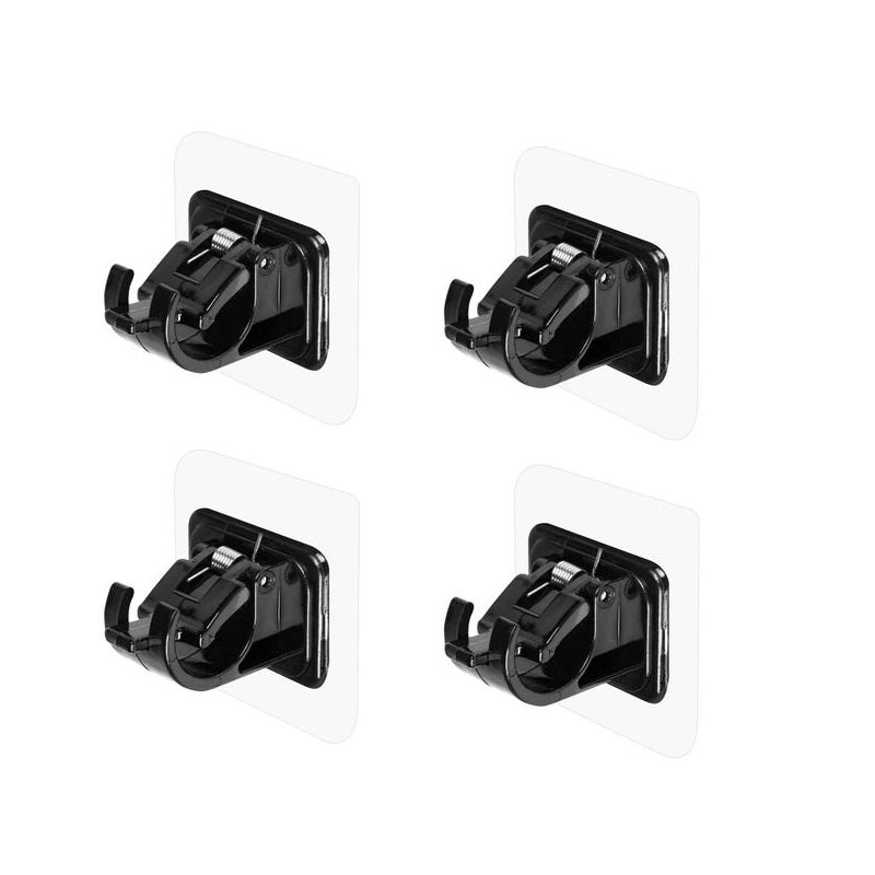 Uchwyt na karnisz bez wiercenia, 4 samoprzylepne haki ścienne bez użycia gwoździ, regulowany wieszak na ręczniki