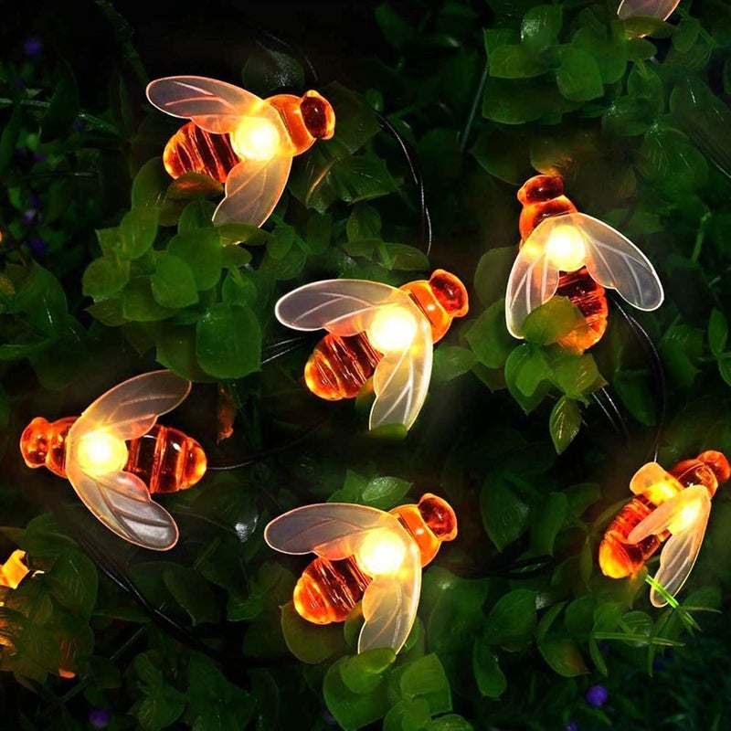 22-metrowe wodoodporne lampki ogrodowe, 200 diod LED, 8 trybów, na imprezy i festiwale (ciepłe białe światło)