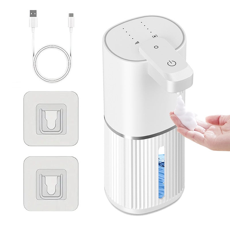 Automatyczny dozownik mydła, 380 ml, ładowany przez USB, czujnik podczerwieni, odpowiedni do kuchni i łazienki, biały