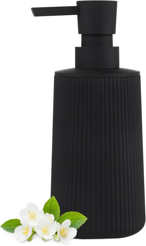 Dozownik mydła do łazienki, dozownik płynu do mycia naczyń z możliwością ponownego napełnienia, dozownik mydła na blat kuchenny (czarny)