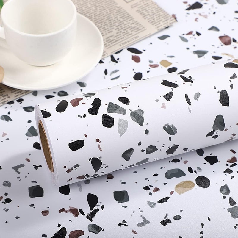 Tapeta samoprzylepna Terrazzo Countertop Contact Paper 0,6x5 m, wodoodporna, do szuflad kuchennych, do kuchni, sypialni i łazienki