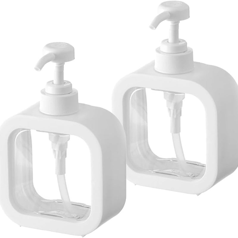 Dozownik do mydła, żelu pod prysznic i szamponu, 300 ml, biały, 2 sztuki