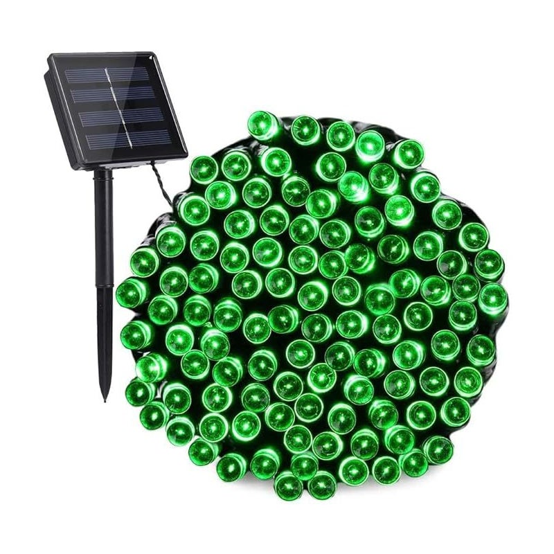 12-metrowy łańcuch lampek choinkowych zasilanych energią słoneczną, 100 diod LED, 8 trybów, wodoodporny, idealny do ogrodu, na wesele, przyjęcie urod