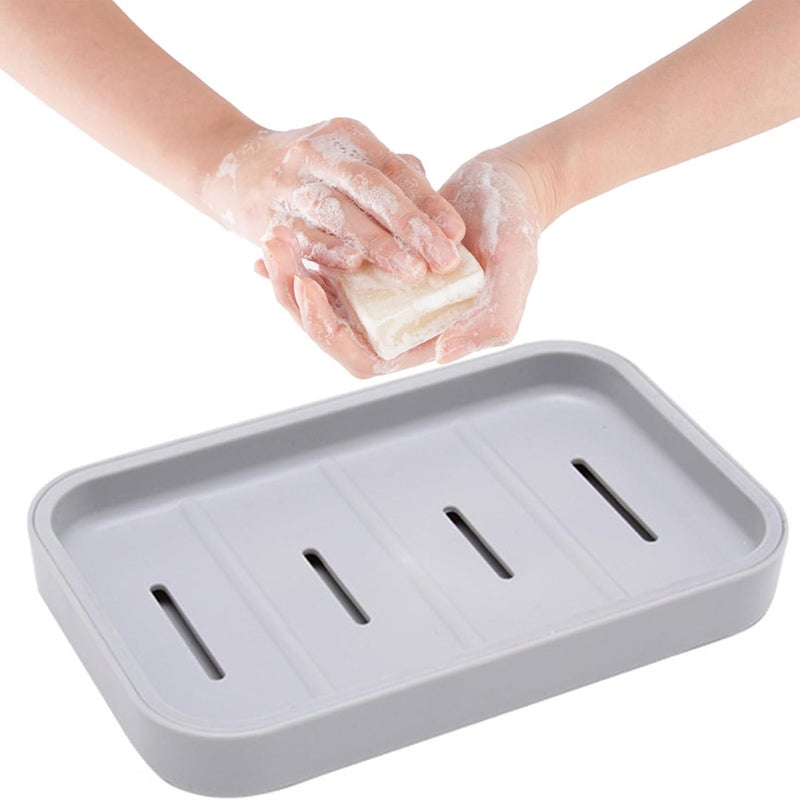 Mydelniczka, uchwyt na mydło, mydelniczka dwuwarstwowa, mydelniczka prysznicowa, odpowiednia do łazienki, zlewu kuchennego (szara)