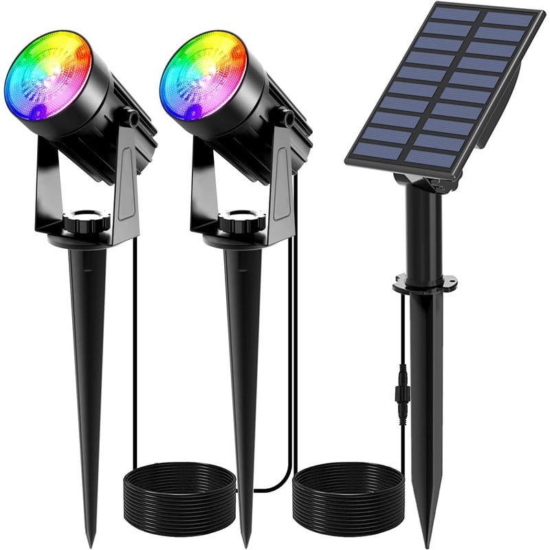 Zewnętrzny reflektor solarny, wodoodporny IP65, 6 kolorów, zewnętrzne oświetlenie solarne do ogrodu, na patio, podwórka i podjazdu