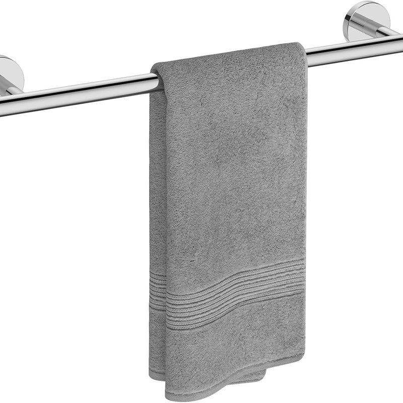 Wieszak na ręczniki, uchwyt ze stali nierdzewnej, odpowiedni do łazienki lub kuchni (50 cm, błyszczący srebrny)