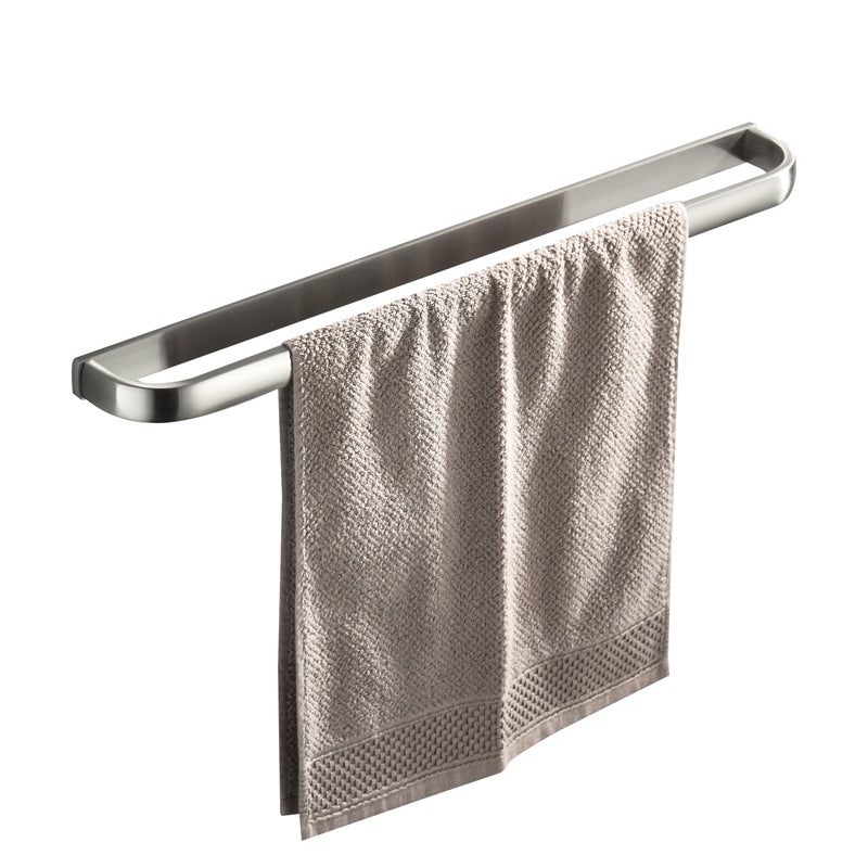 Wieszak na ręczniki ścienny mosiężny, pojedynczy, do łazienek i kuchni, 57 cm (szczotkowany)