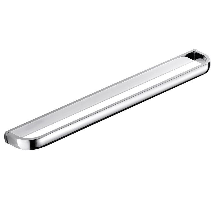 Wieszak na ręczniki ścienny mosiężny, pojedynczy, do łazienek i kuchni, 57 cm (chrom)