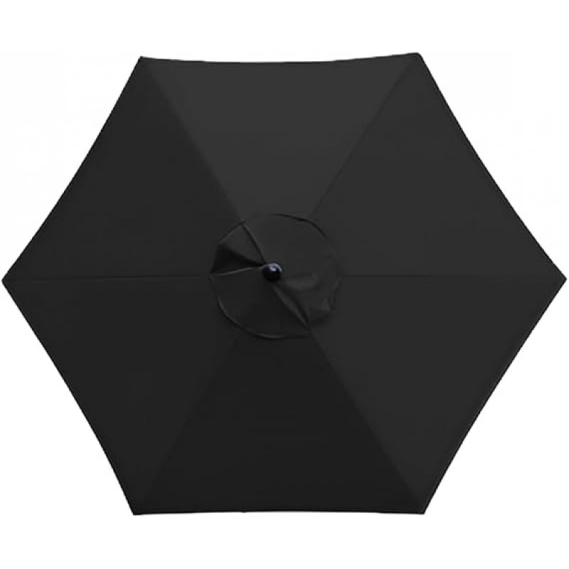 Parasol zamienny (3 m), parasol ogrodowy 6-ramienny, czarny