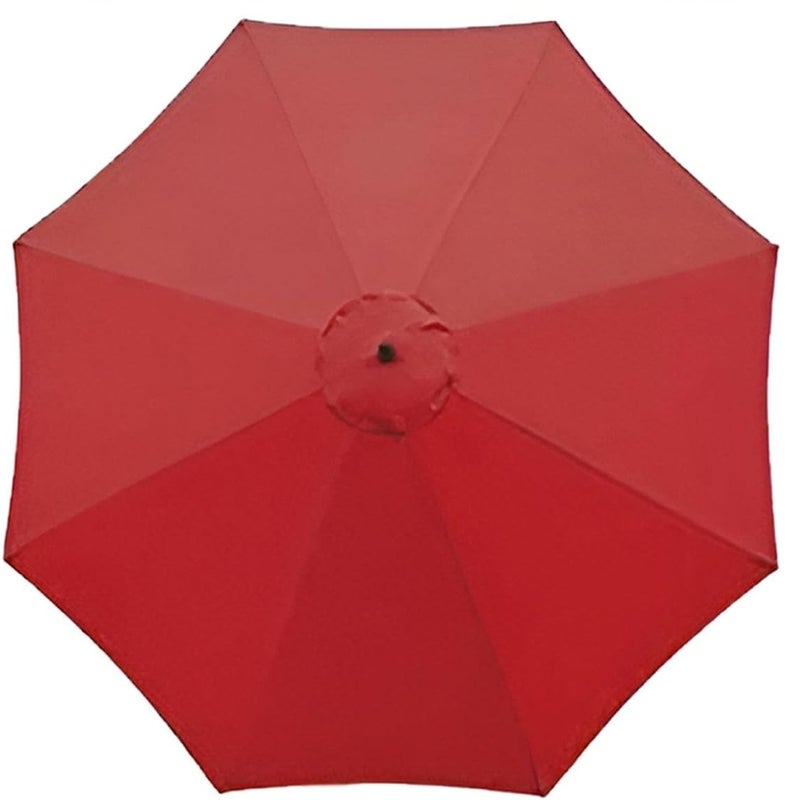 Parasol ogrodowy (2,7 m) z 8 wymiennymi żebrami na patio/ogród/basen, czerwony