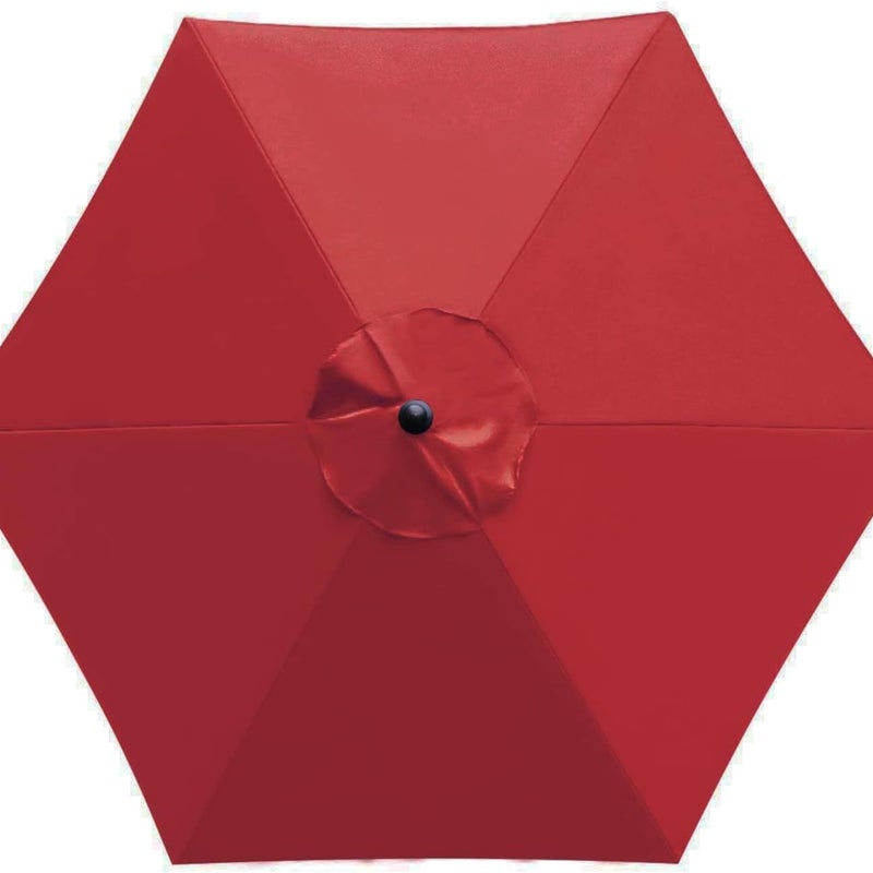 Parasol ogrodowy (2,7 m) z 6 wymiennymi żebrami na patio/ogród/basen, czerwony